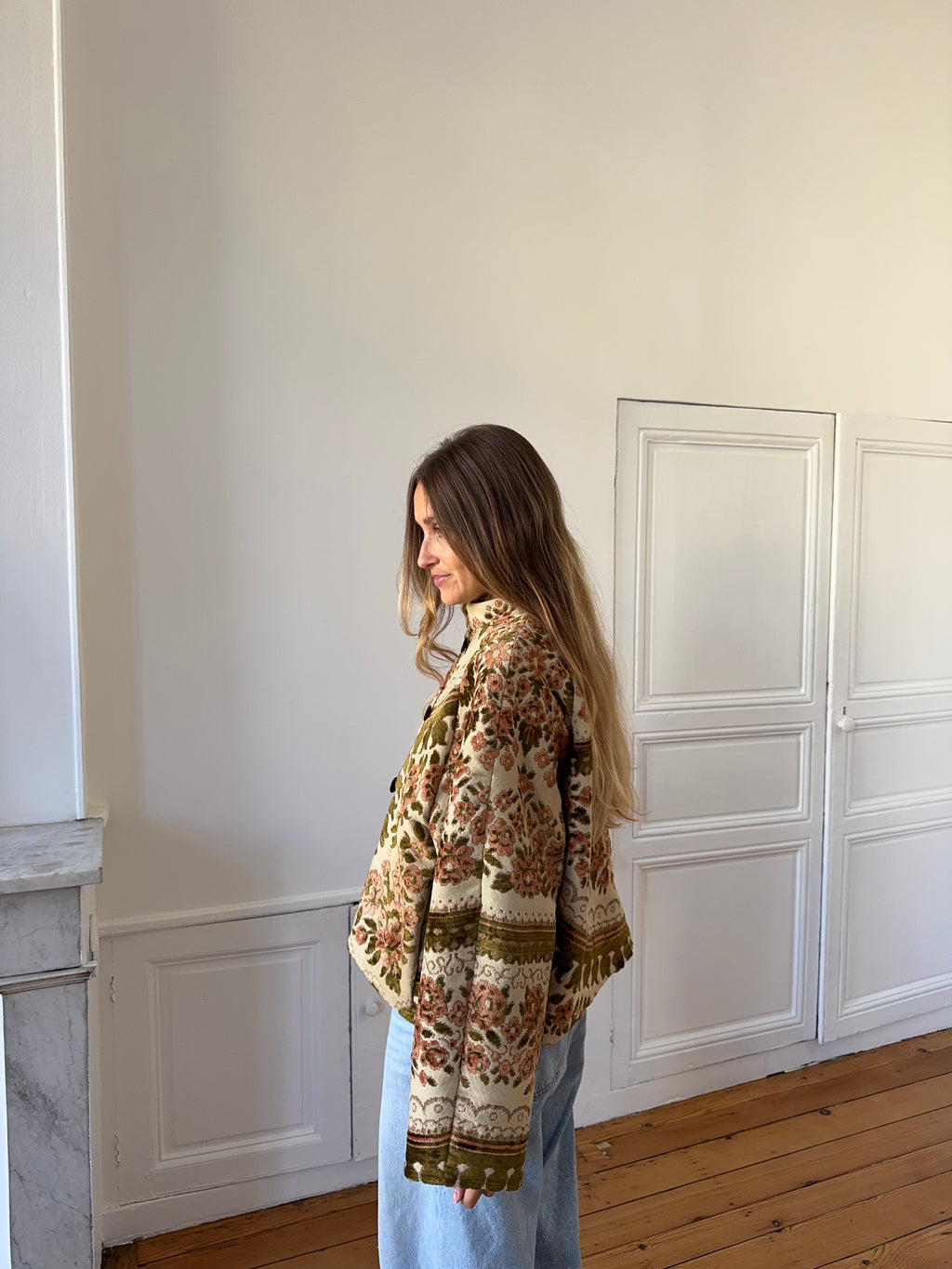 Veste upcyclée à motifs - T2