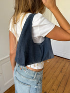 Sac upcyclé denim et perles
