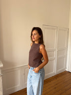 Top dos nu upcyclé marron - XS