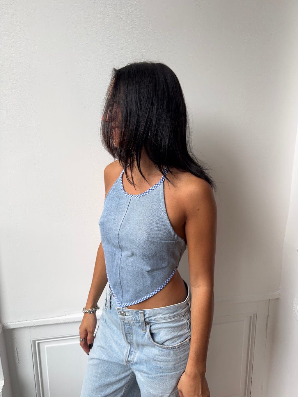 Top upcyclé denim