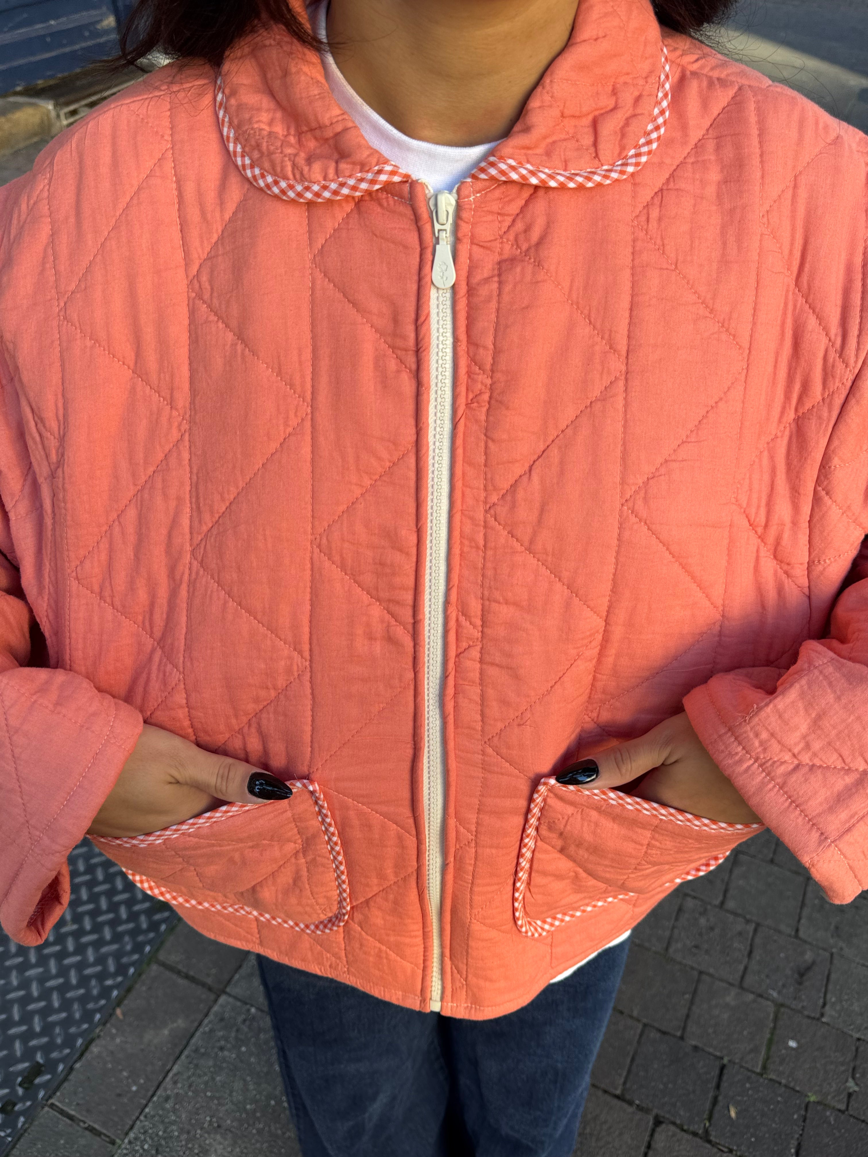 Veste upcyclée matelassée orange