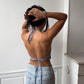 Top upcyclé denim
