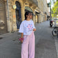 Pantalon upcyclé rose