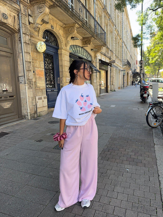 Pantalon upcyclé rose