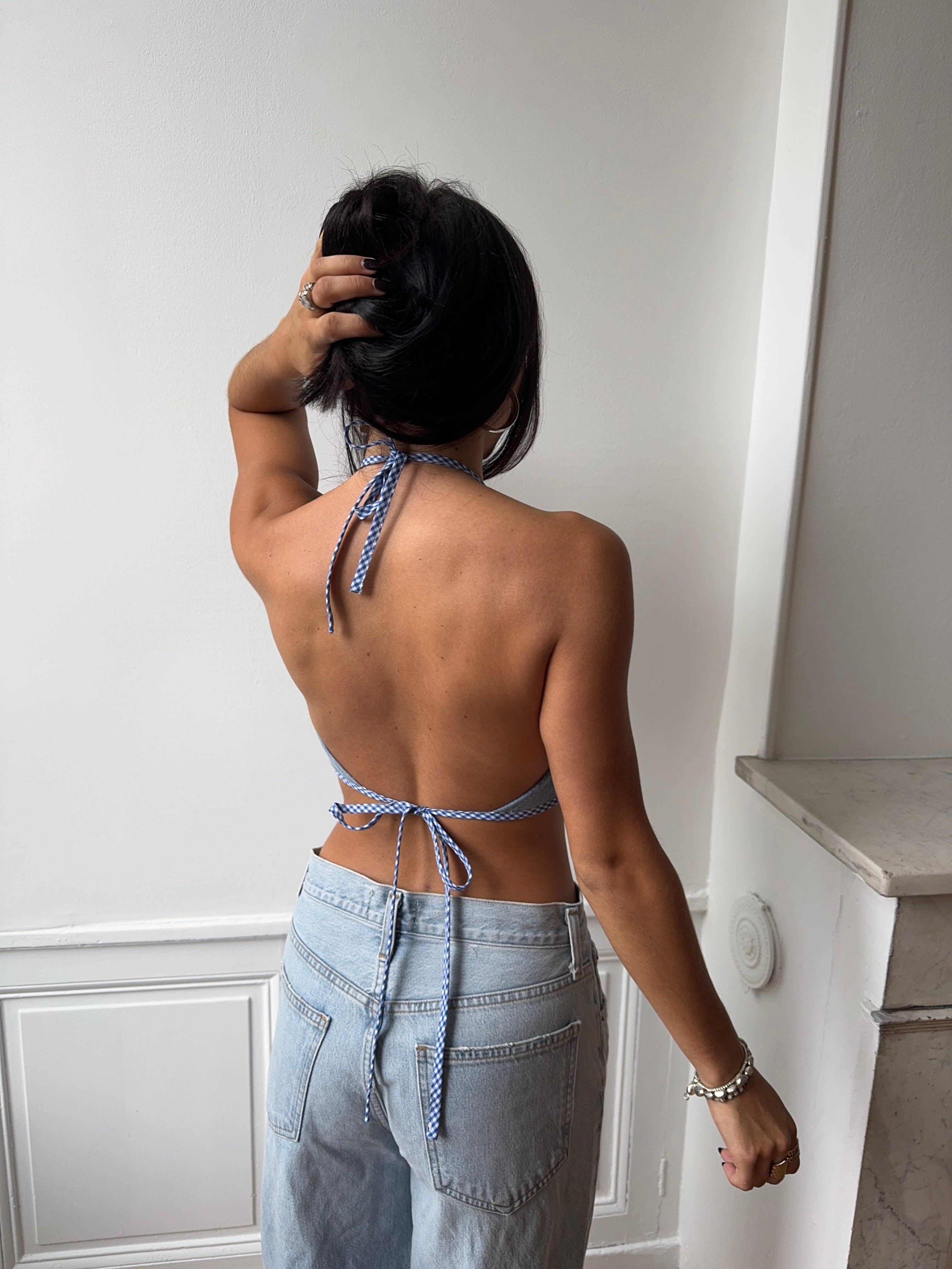 Top upcyclé denim