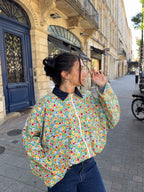 Bomber upcyclé à fleurs