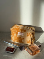 Trousse upcyclée laine à motifs vintage - petite