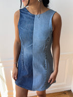 Robe upcyclée dos nu denim