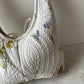 Sac upcyclé matelassé blanc à motifs