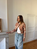 Veste courte upcyclée à motifs - S/M