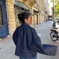 Veste denim poches plaquées