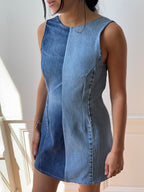 Robe upcyclée dos nu denim