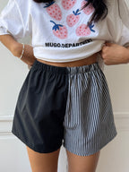 Caleçon short upcyclé bicolore