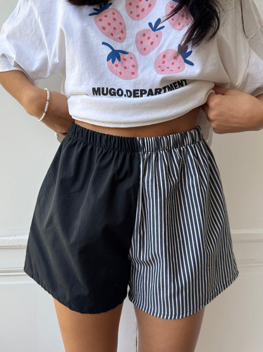 Caleçon short upcyclé bicolore