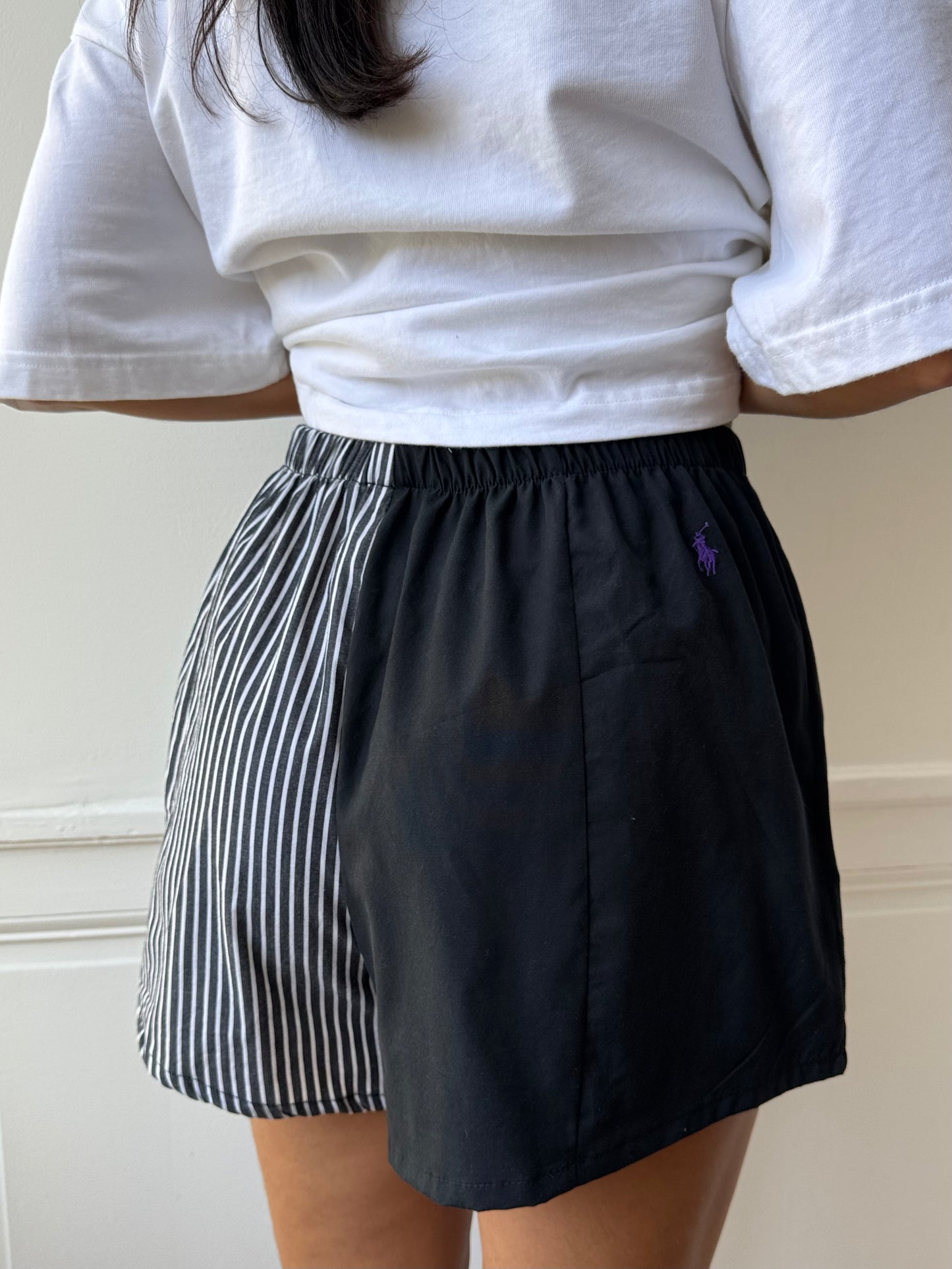 Caleçon short upcyclé bicolore