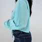 Chemise upcyclée vichy cyan