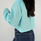 Chemise upcyclée vichy cyan