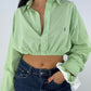 Chemise upcyclée vichy vert clair + chouchou