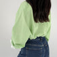Chemise upcyclée vichy vert clair + chouchou