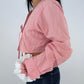 Chemise upcyclée vichy rosé + chouchou