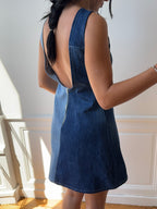 Robe upcyclée dos nu denim