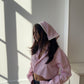Chemise upcyclée rose + foulard
