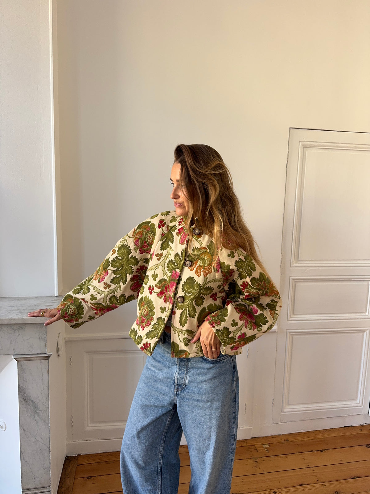Veste upcyclée à motifs - T1
