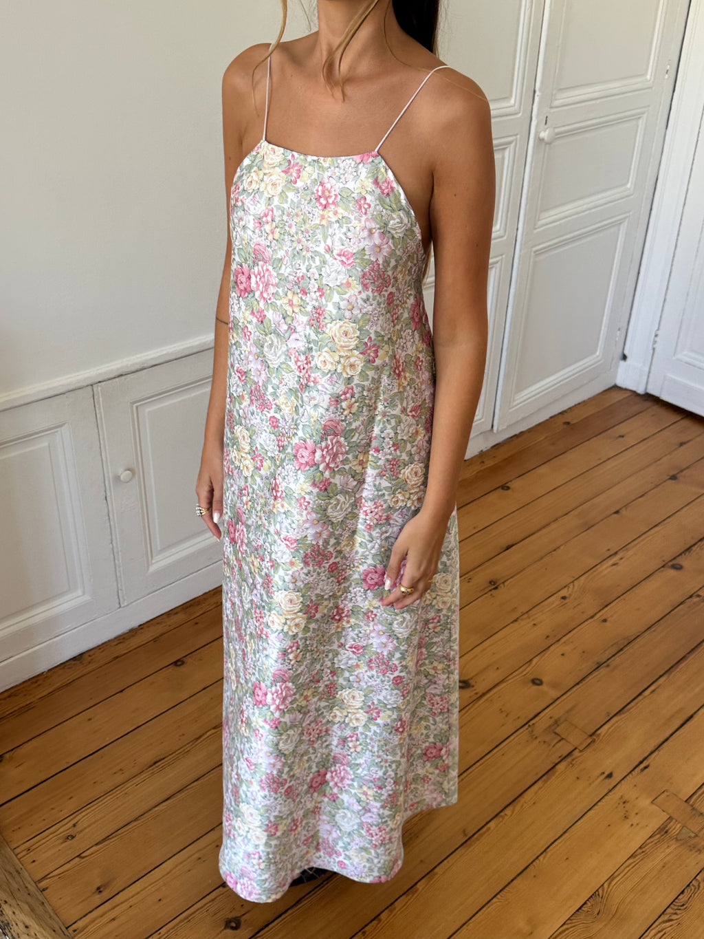 Robe dos nu longue upcyclée fleurie