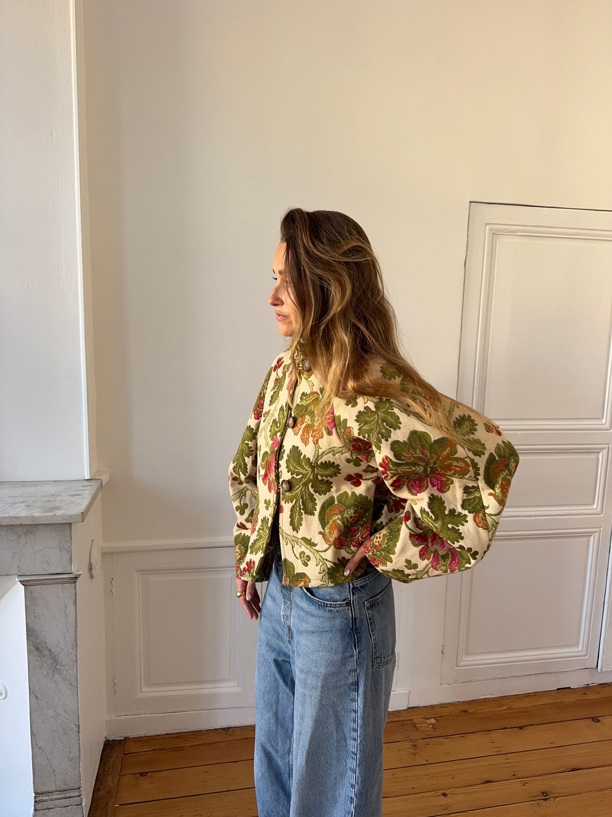 Veste upcyclée à motifs - T1