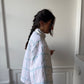 Veste upcyclée matelassée blanche à motifs