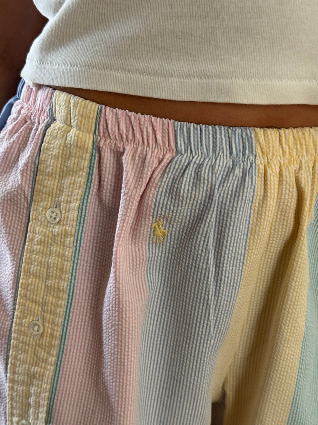 Caleçon short upcyclé patchwork