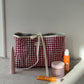 Trousse matelassée vichy rouge