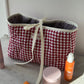 Trousse matelassée vichy rouge