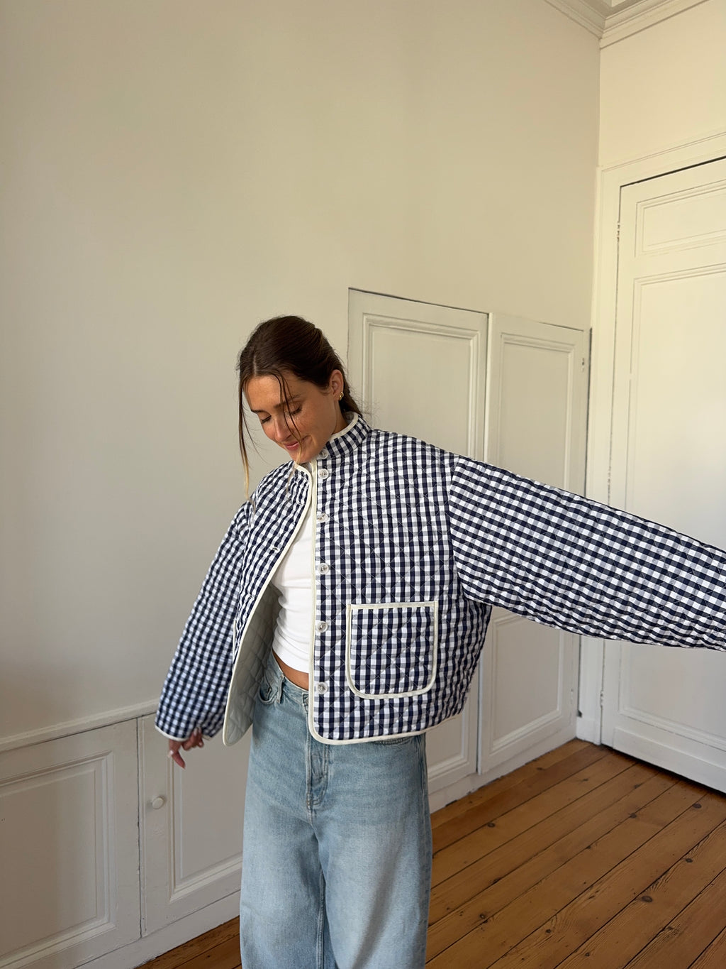 Veste vichy marine