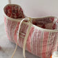 Trousse upcyclée matelassée rayée