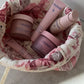 Trousse upcyclée matelassée rayée