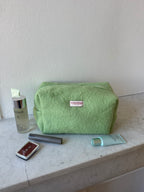 Trousse upcyclée laine vert - grande