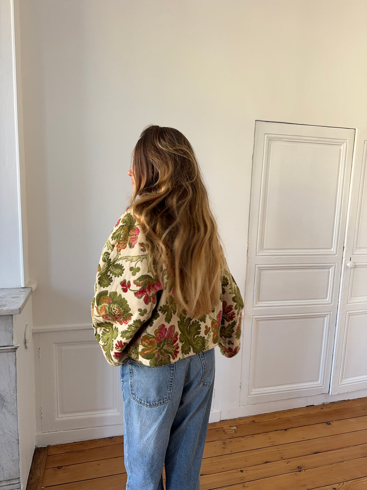 Veste upcyclée à motifs - T1