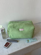 Trousse upcyclée laine vert - grande