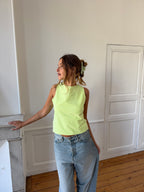 Top dos nu upcyclé vert - M