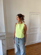 Top dos nu upcyclé vert - M