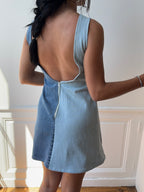 Robe upcyclée dos nu denim