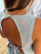 Top dos nu upcyclé vichy - M