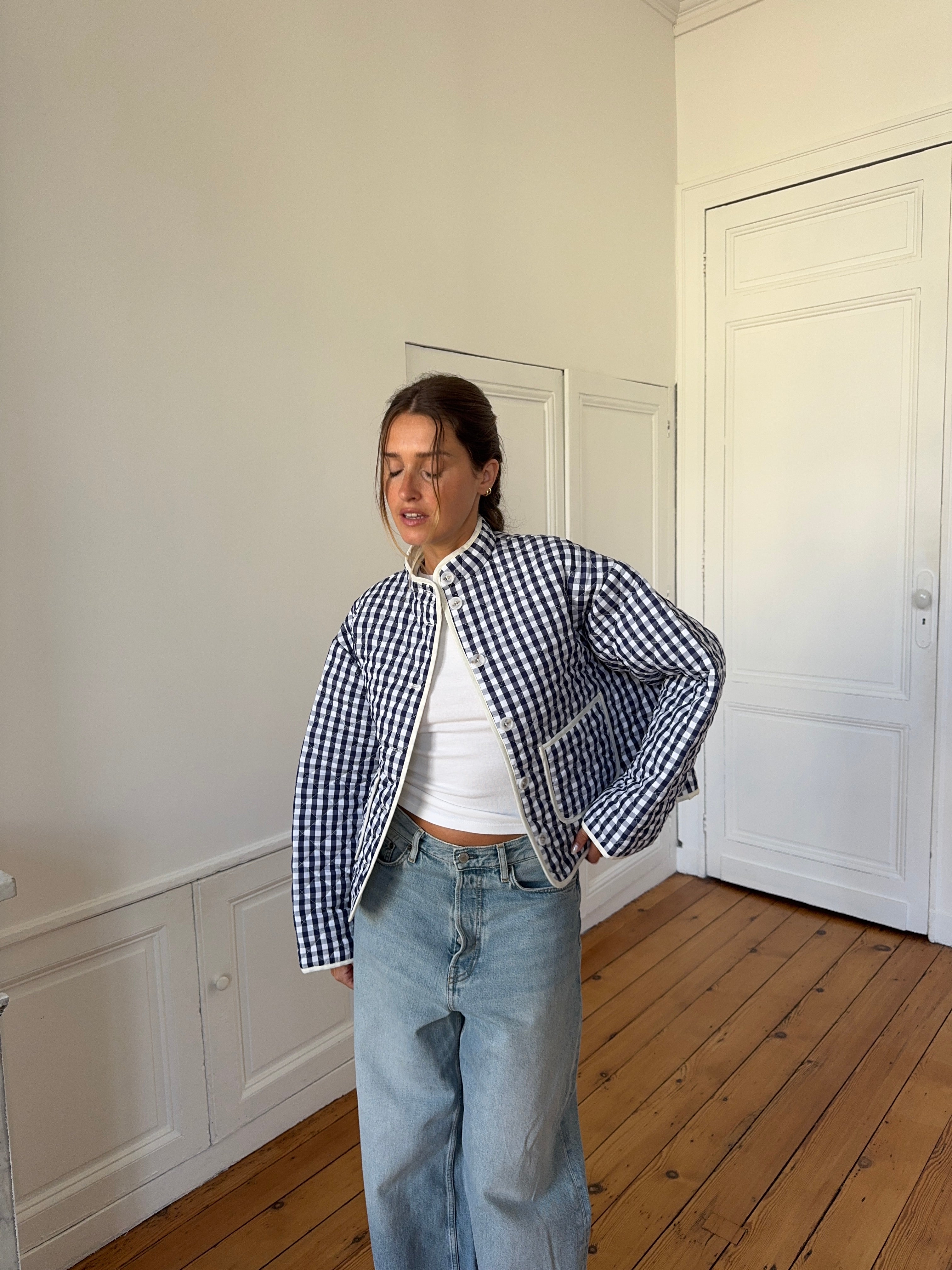 Veste vichy marine