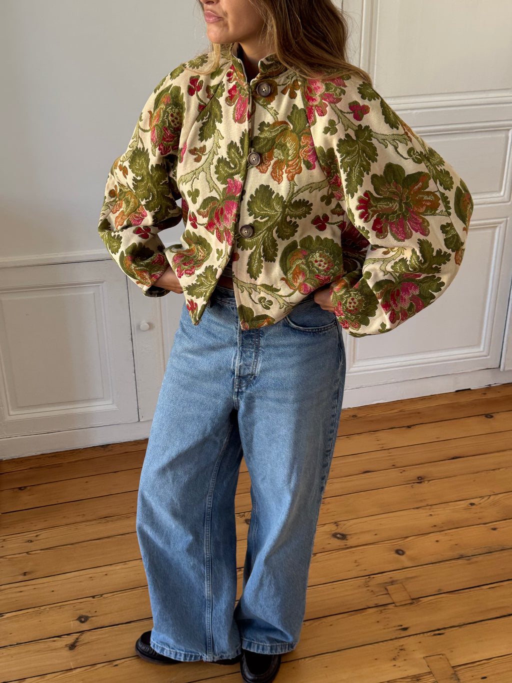 Veste upcyclée à motifs - T1