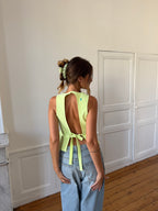 Top dos nu upcyclé vert - M