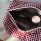 Trousse matelassée vichy rouge