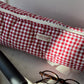 Trousse matelassée vichy rouge