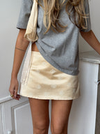 Sky blue satin upcycled skort