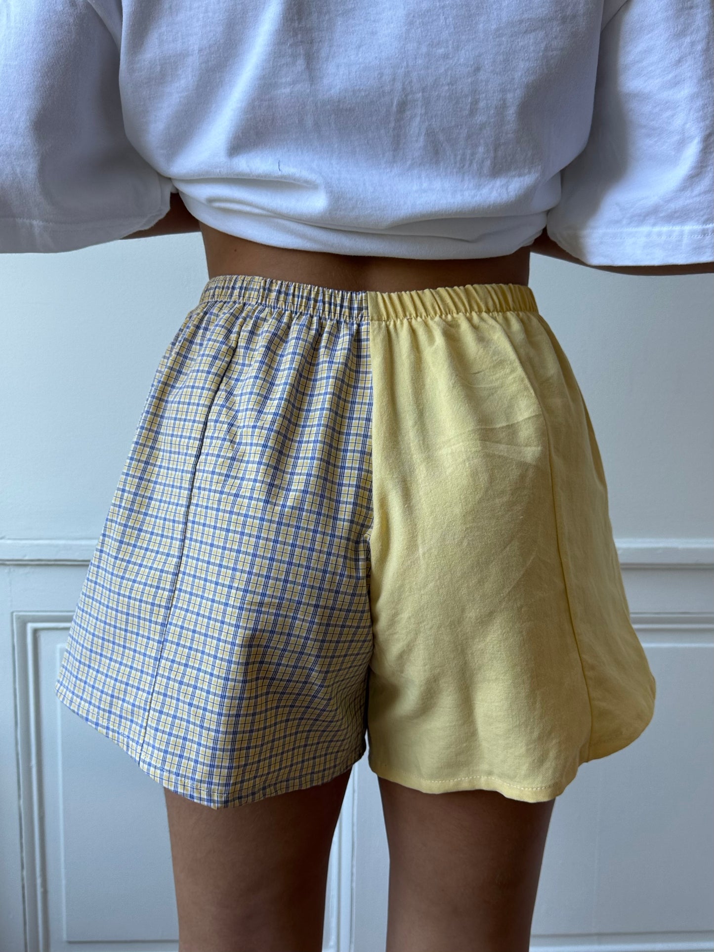 Caleçon short upcyclé bicolore